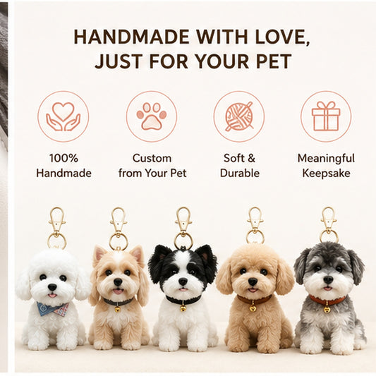 Custom Pet Keychain & Bag Charm – Handmade Personalized Dog & Cat Keepsake
