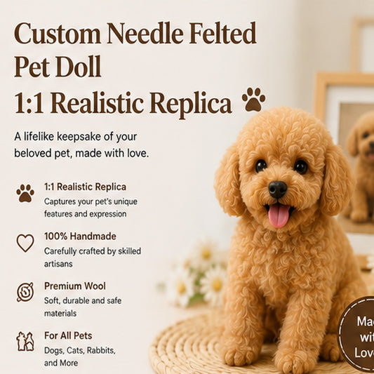 Custom Needle Felted Pet Doll – Handmade Realistic Pet Replica Keepsake
