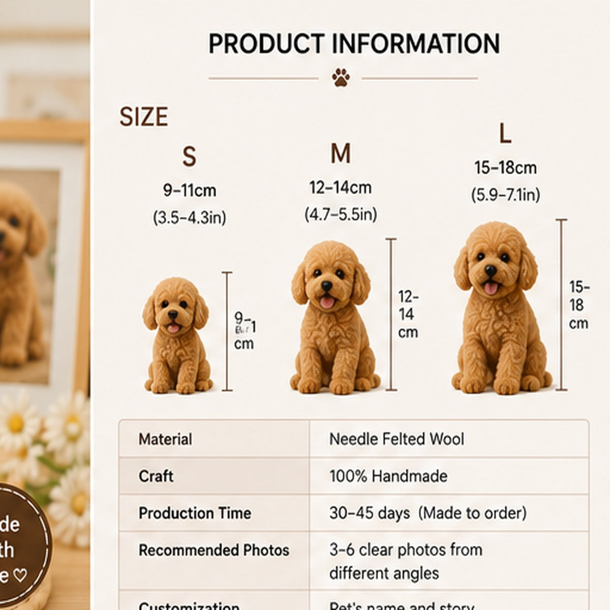 Custom Needle Felted Pet Doll – Handmade Realistic Pet Replica Keepsake