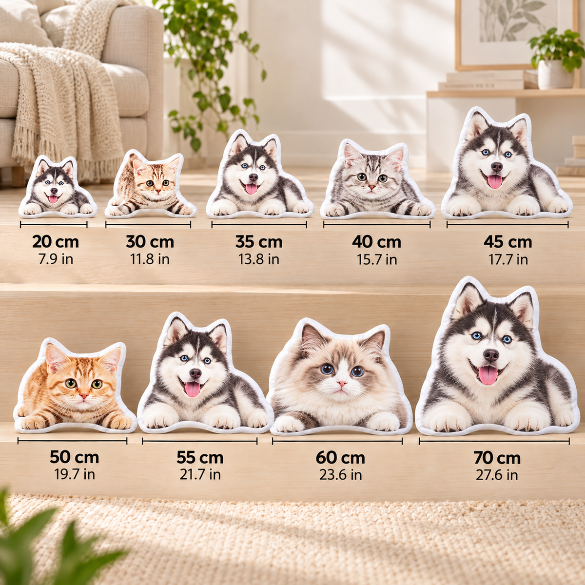 Personalized Pet Photo Pillow - Custom Shaped Cutout Dog & Cat Cushion