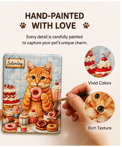 Custom Retro Pet Portrait Refrigerator Magnet