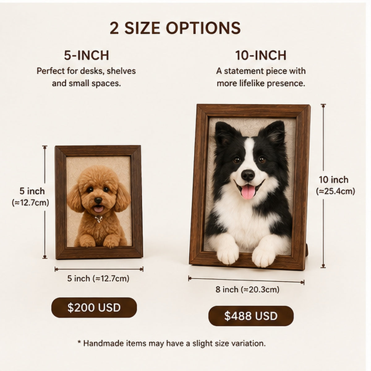 Custom Felt Pet Portrait Frame – Handmade 3D Dog & Cat Keepsake