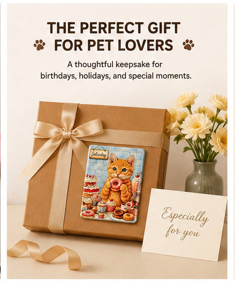 Custom Retro Pet Portrait Refrigerator Magnet
