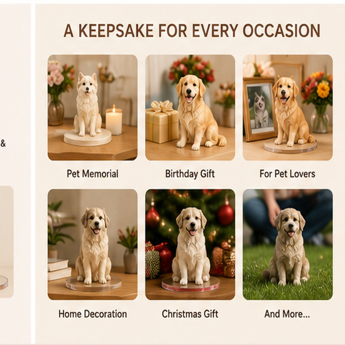 Custom 3D Printed Pet Figurine – Personalized Dog & Cat Keepsake