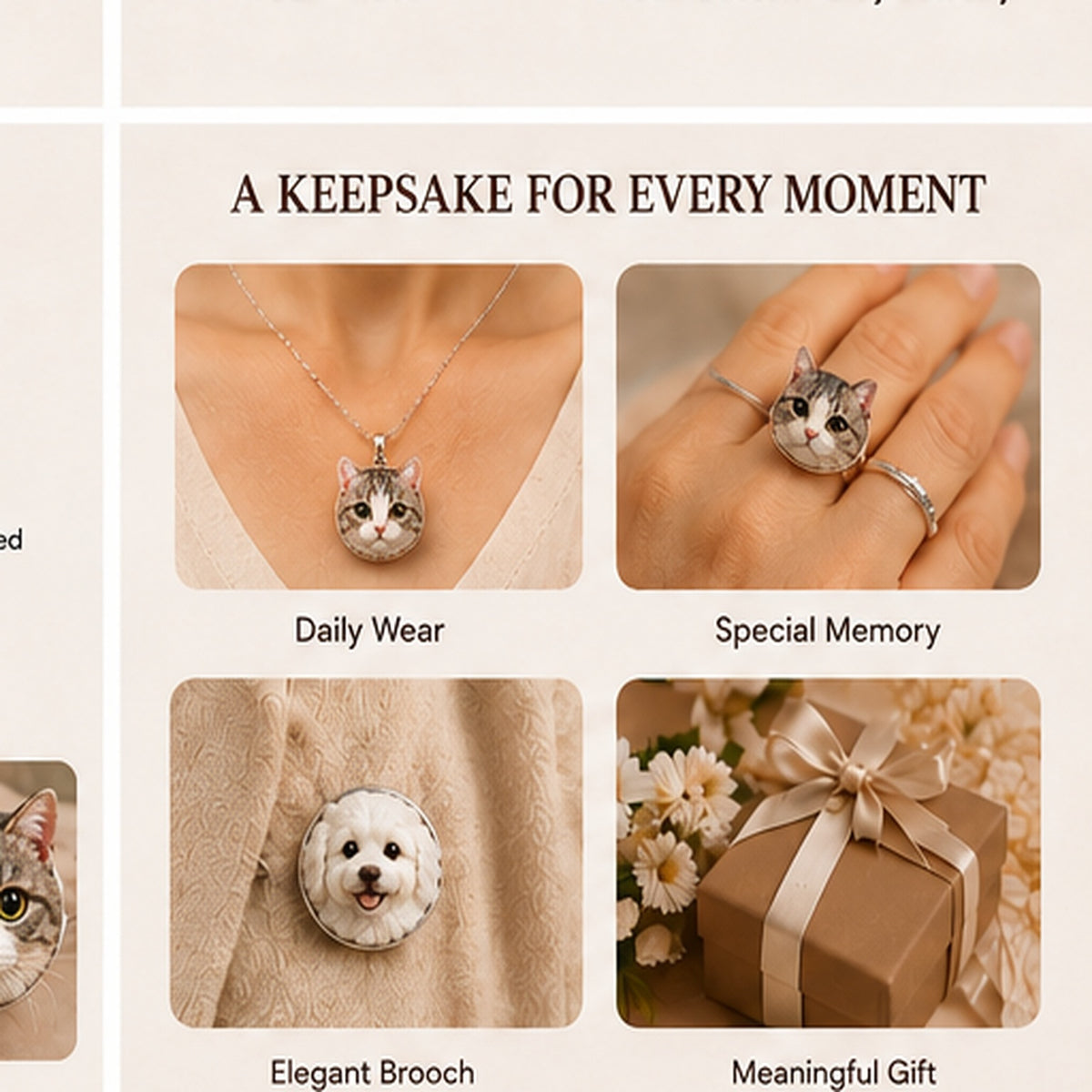 Custom Pet Clay Jewelry – Handmade Personalized Pendant, Ring & Brooch