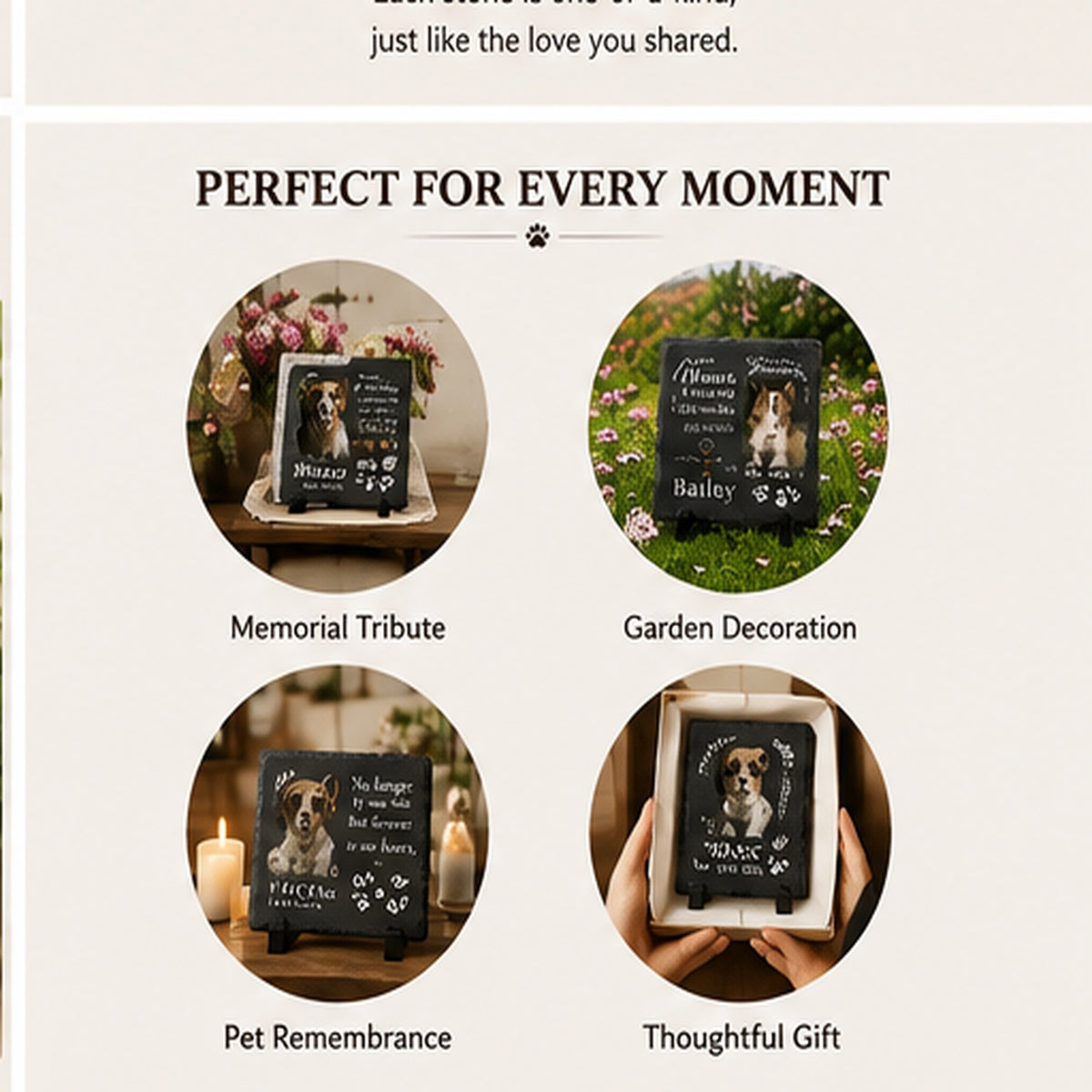 Custom Pet Memorial Tombstone – Personalized Natural Slate Pet Memorial Stone