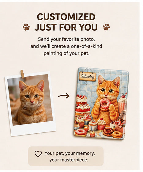 Custom Retro Pet Portrait Refrigerator Magnet